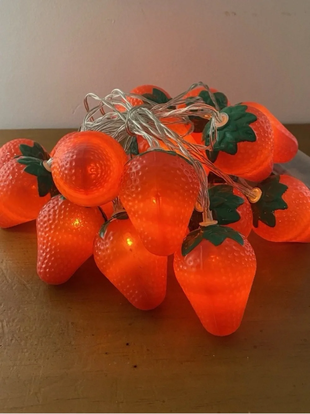 Unique Strawberry Shaped Bulb Party Fairy Patio String Lights Battery Operated